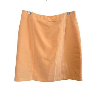 Metro Style Womens Career Minimalist Mini Pencil Skirt Pastel Orange‎ Size 14